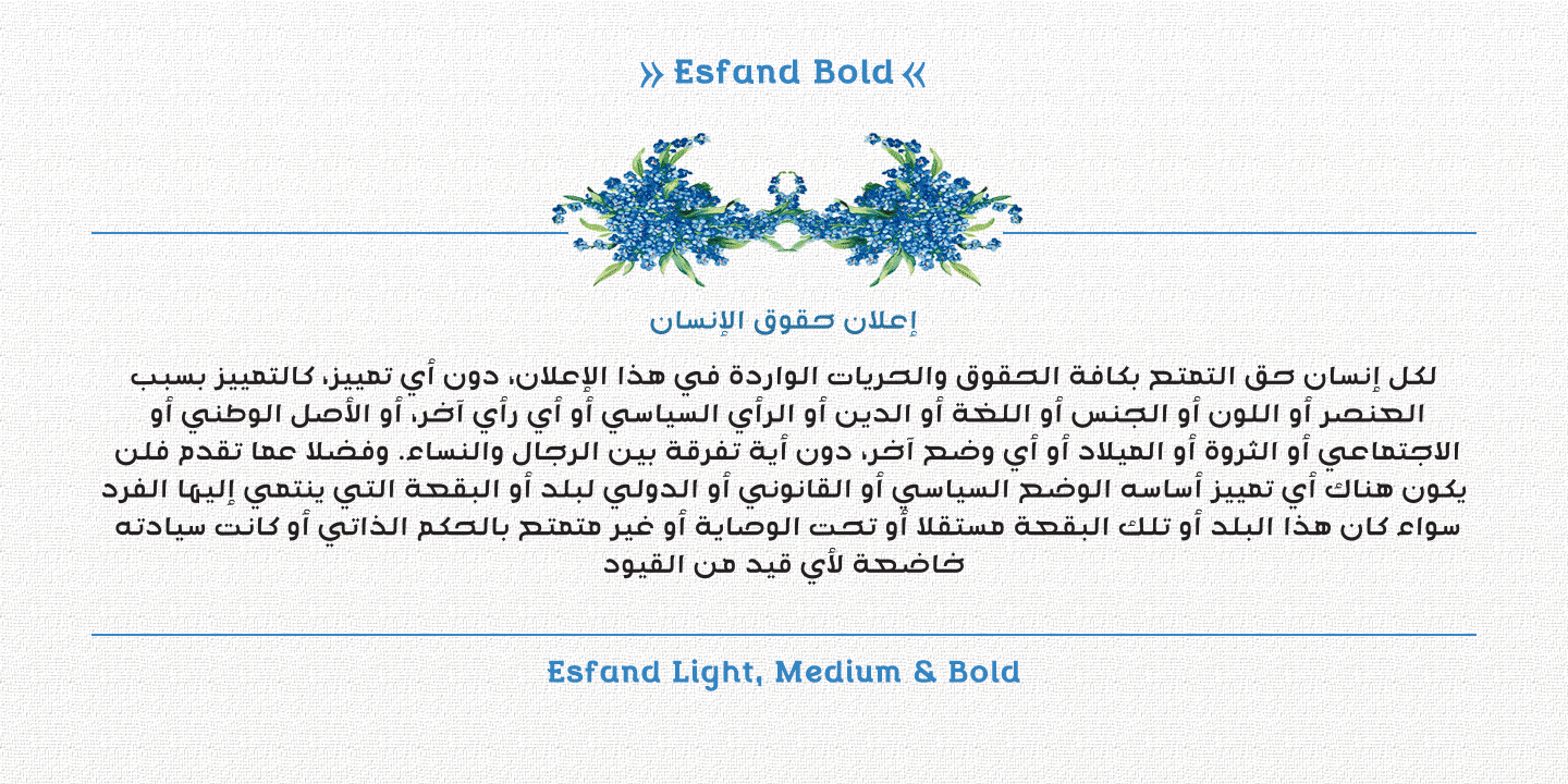 Пример шрифта Esfand Bold
